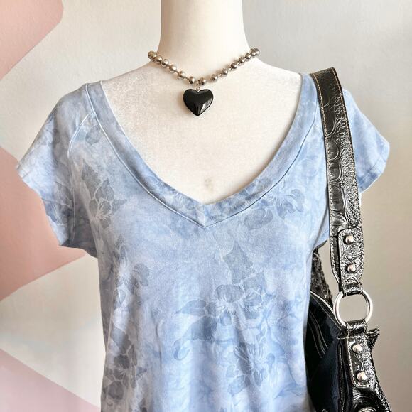 Blue Hawaiian‎ Floral Top Y2K Coconut Girl Vintage Inspired 2000s Large - Picture 2 of 6